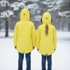 Fur-Lined Winter Parka Jacket for Kids 5138 - yellow