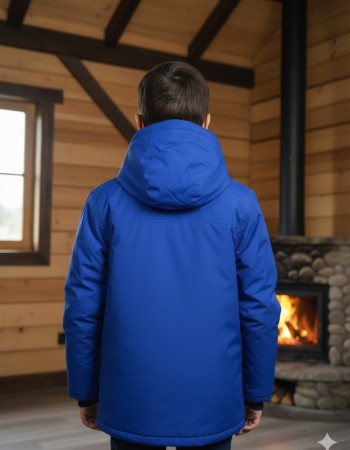 Kids' Sherpa-Lined Winter Parka Jacket 5139  - blue