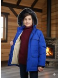 Kids' Sherpa-Lined Winter Parka Jacket 5139  - blue