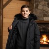 5139 جاكيت ولادي براشوت طويل  - black