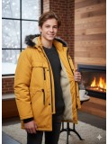 Teens' Sherpa-Lined Winter Parka Jacket 5140 - yellow