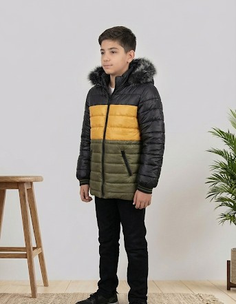 5147 جاكيت ولادي - dark khaki