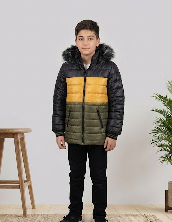5147 جاكيت ولادي - dark khaki
