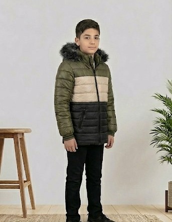 Winterjacke für Jungen mit Fellfutter 5147 - Dunkelgrün