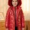 Glossy Girls' Winter Jacket with Full Fur Lining 5150  - red