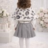 طقم بناتي فرو تنورة 3504 - gray