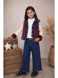 Modisches 3-teiliges Jeans-Set für Mädchen 3526 - Bordeaux