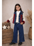 Modisches 3-teiliges Jeans-Set für Mädchen 3526 - Bordeaux