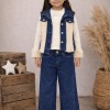 Stylish 3-Piece Girls' Denim Set 3526 - white