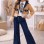 Stylish 3-Piece Girls' Denim Set 3528  - brown