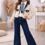 Modisches 3-teiliges Jeans-Set für Mädchen 3528  - Mausgrau