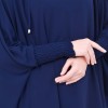 Muslim Hijab Dresses For Women -Standard Size Hooded Veiled Sheet 824 Lacivert