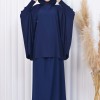 Muslim Hijab Dresses For Women -Standard Size Hooded Veiled Sheet 824 Lacivert
