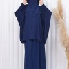 Muslim Hijab Dresses For Women -Standard Size Hooded Veiled Sheet 824 Lacivert