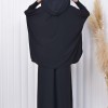 Muslim Hijab Dresses For Women -Standard Size Hooded Veiled Sheet 824 - black