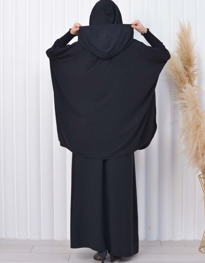 Muslim Hijab Dresses For Women -Standard Size Hooded Veiled Sheet 824 - black