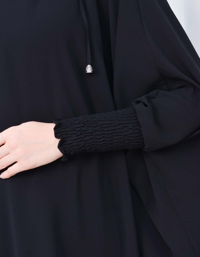 Muslim Hijab Dresses For Women -Standard Size Hooded Veiled Sheet 824 - black