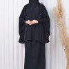 Muslim Hijab Dresses For Women -Standard Size Hooded Veiled Sheet 824 - black