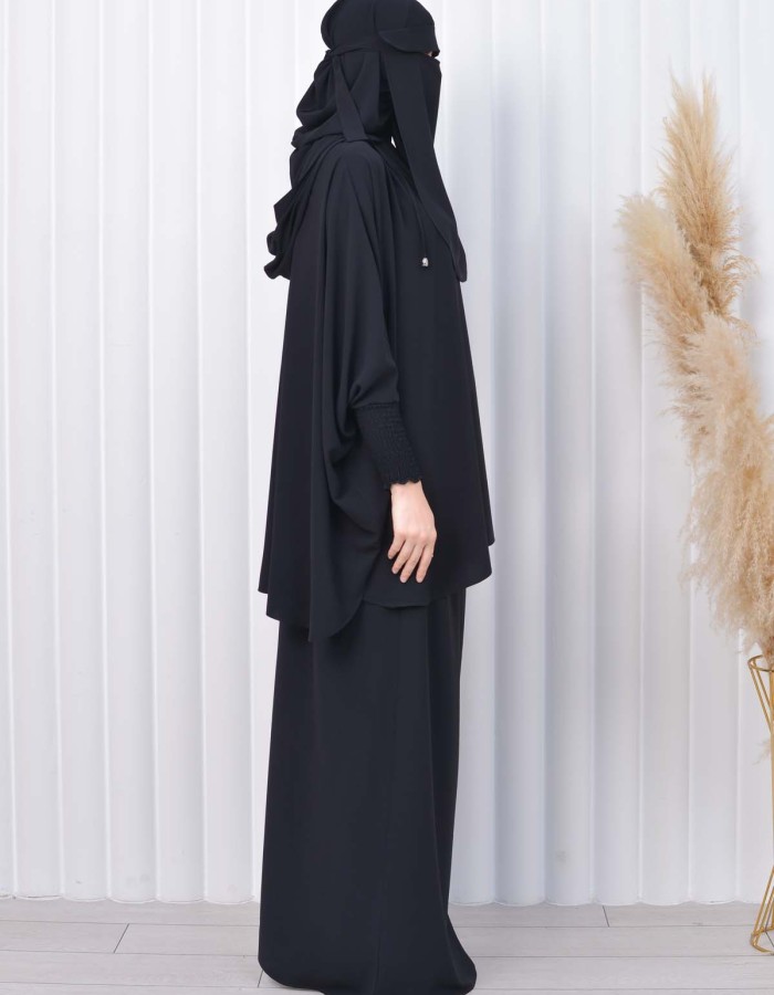 Muslim Hijab Dresses For Women -Standard Size Hooded Veiled Sheet 824 - black