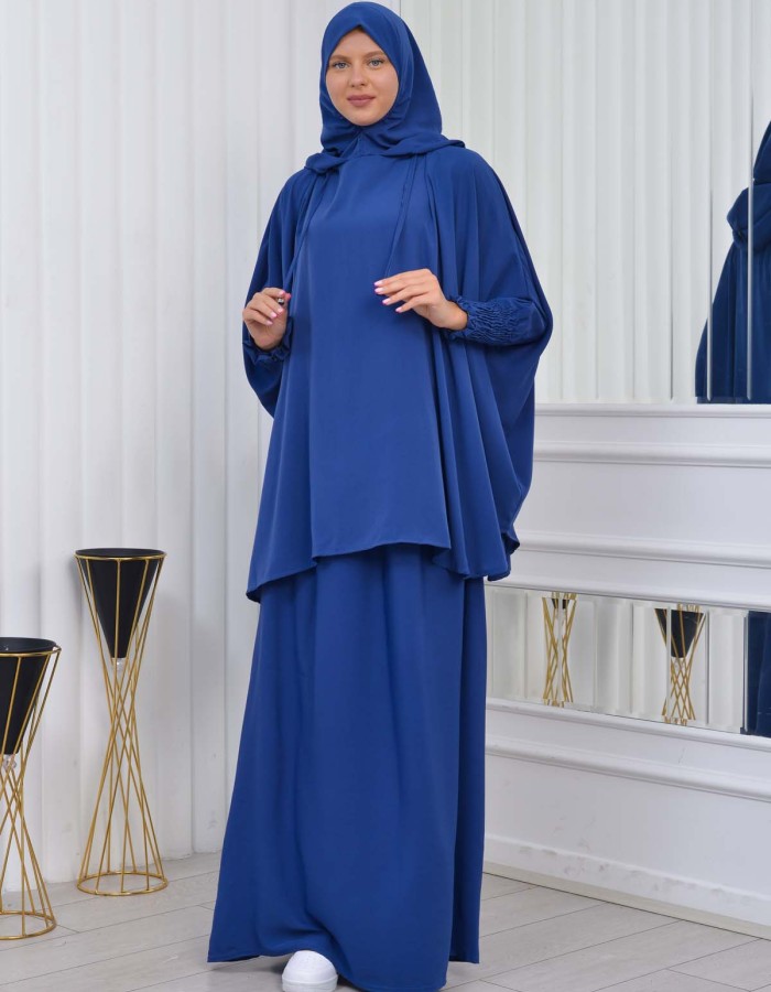 Muslim Hijab Dresses For Women -Standard Size Hooded Veiled Sheet 824 - teal