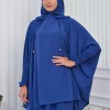Muslim Hijab Dresses For Women -Standard Size Hooded Veiled Sheet 824 - teal