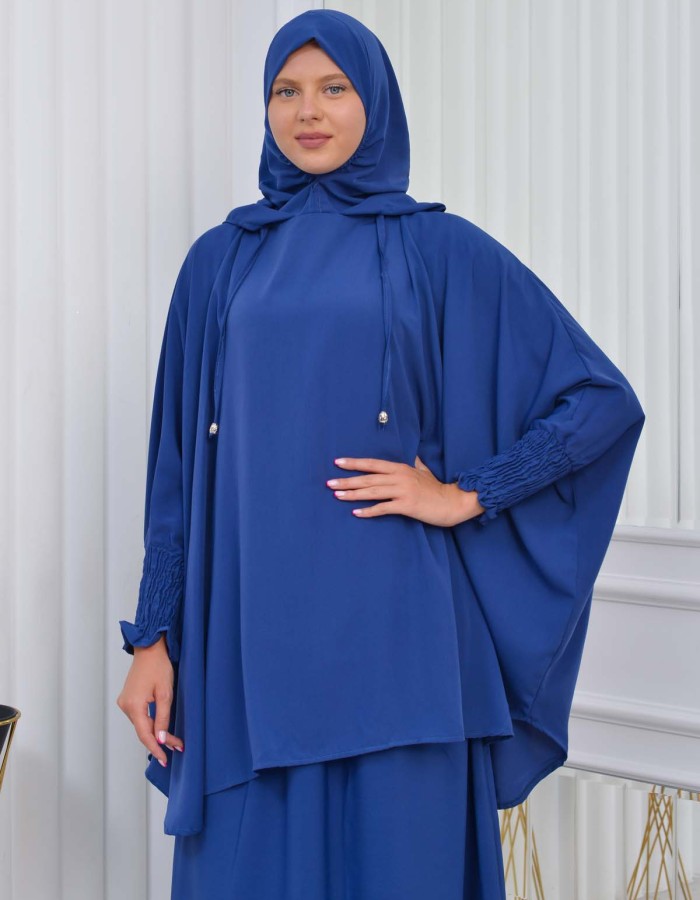 Muslim Hijab Dresses For Women -Standard Size Hooded Veiled Sheet 824 - teal