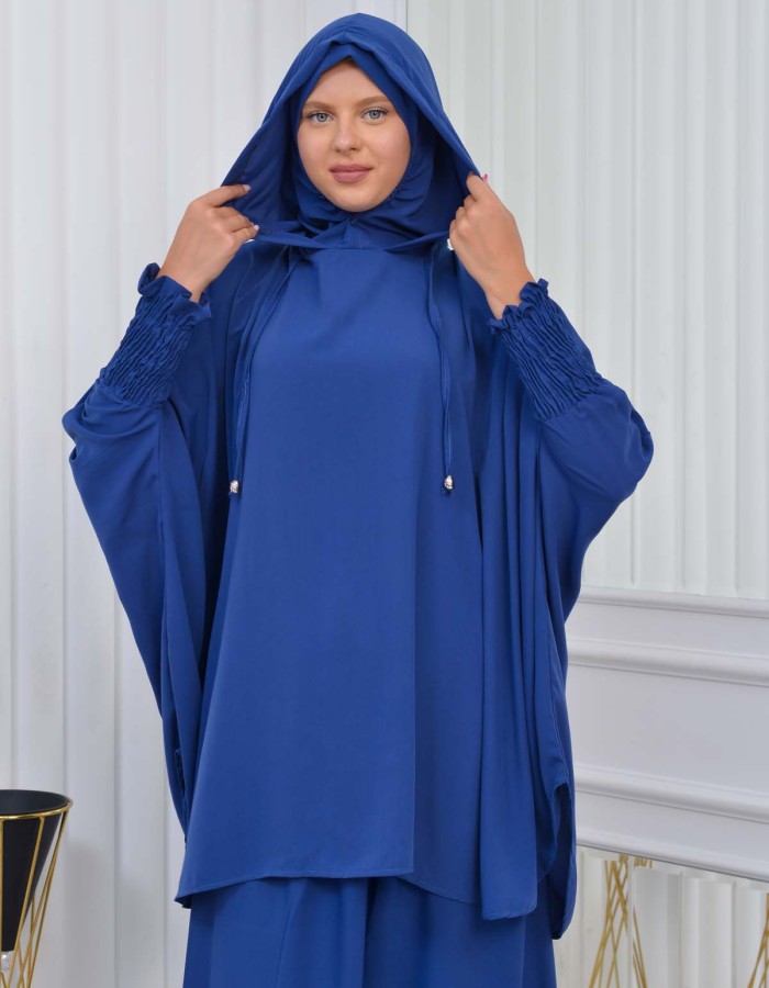 Muslim Hijab Dresses For Women -Standard Size Hooded Veiled Sheet 824 - teal