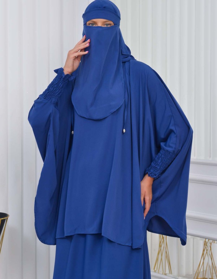 Muslim Hijab Dresses For Women -Standard Size Hooded Veiled Sheet 824 - teal