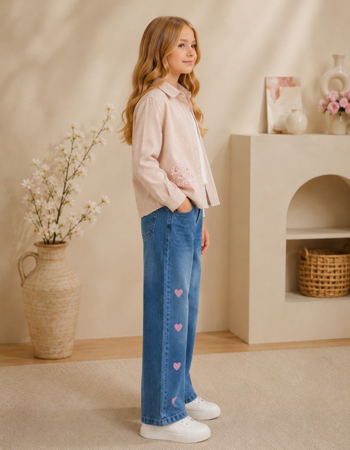 3543 طقم بناتي ناعورة - Rosa