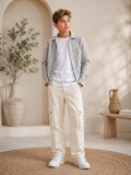 3552  طقم صبياني أتيكيت ثانك - Jeansfarbe