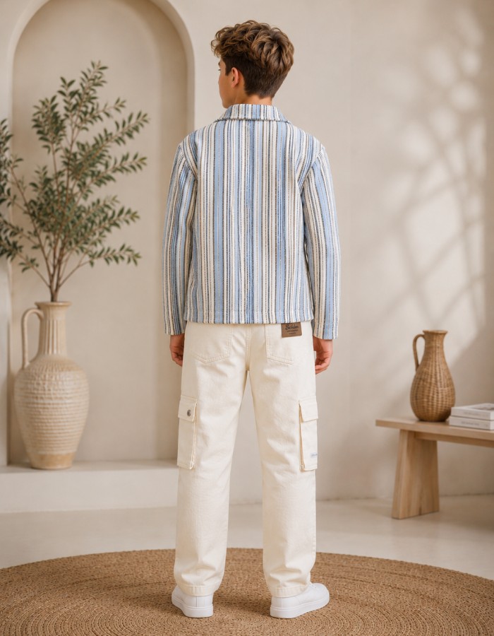 3552  طقم صبياني أتيكيت ثانك - Jeansfarbe