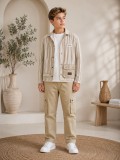 3552  طقم صبياني أتيكيت ثانك - Beige