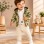 3568  طقم صبياني براشوت دومينو - Khaki