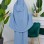 Two-Piece Isdal Set with Smocked Sleeves 822 - baby blue