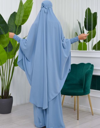 Two-Piece Isdal Set with Smocked Sleeves 822 - baby blue