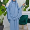 Muslim Dresses For Women ,Abayas Prayer Islamic Clothes Long dress Hijab Bonnet 2Pieces Sleeve Hijab Sheet 822 Bebe Mavi