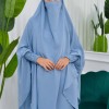 Muslim Dresses For Women ,Abayas Prayer Islamic Clothes Long dress Hijab Bonnet 2Pieces Sleeve Hijab Sheet 822 Bebe Mavi
