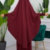 Muslim Dresses For Women ,Abayas Prayer Islamic Clothes Long dress Hijab Bonnet 2Pieces Sleeve Hijab Sheet 822 - burgundy