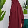 Muslim Dresses For Women ,Abayas Prayer Islamic Clothes Long dress Hijab Bonnet 2Pieces Sleeve Hijab Sheet 822 - burgundy