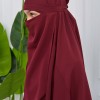 Muslim Dresses For Women ,Abayas Prayer Islamic Clothes Long dress Hijab Bonnet 2Pieces Sleeve Hijab Sheet 822 - burgundy