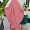 Muslim Dresses For Women ,Abayas Prayer Islamic Clothes Long dress Hijab Bonnet 2Pieces Sleeve Hijab Sheet 822 - light pink