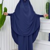 Muslim Dresses For Women ,Abayas Prayer Islamic Clothes Long dress Hijab Bonnet 2Pieces Sleeve Hijab Sheet 822 - deep blue