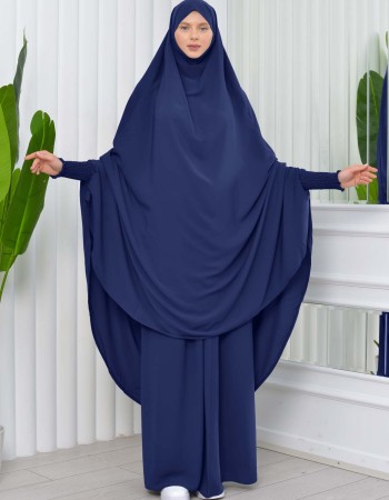 Two-Piece Isdal Set with Smocked Sleeves 822 - deep blue