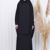 ISLAMIC WEARING Hijab 2Pieces Madine LIGRA Sleeve 822 - black