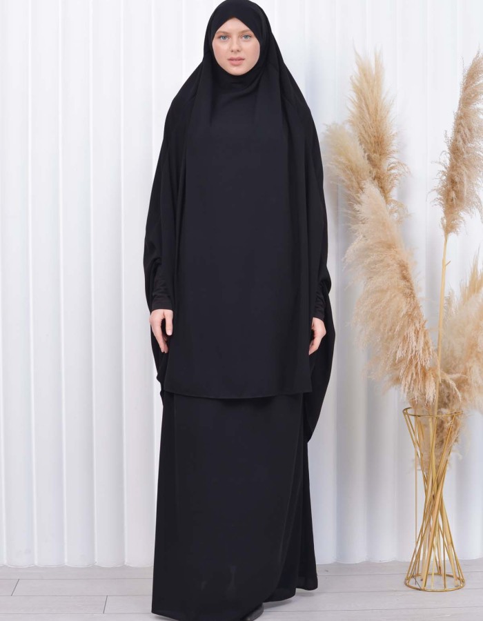 ISLAMIC WEARING Hijab 2Pieces Madine LIGRA Sleeve 822 - black