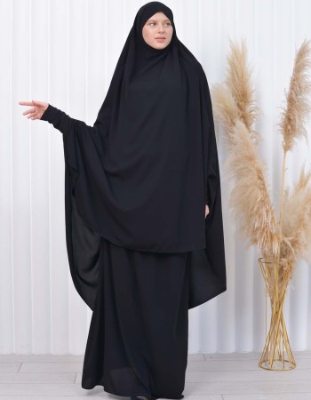 ISLAMIC WEARING Hijab 2Pieces Madine LIGRA Sleeve 822 - black
