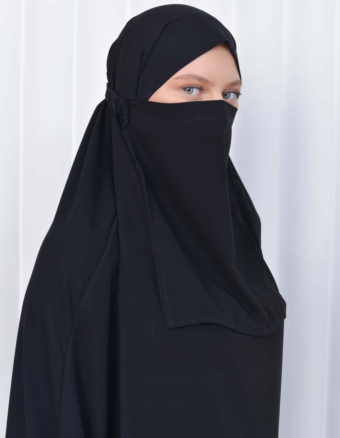 ISLAMIC WEARING Hijab 2Pieces Madine LIGRA Sleeve 822 - black