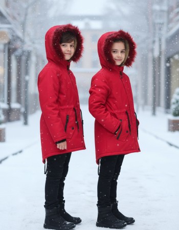 Kinder-Leinenjacke 5141 - Rot