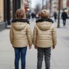 Dacron Puffer Jacket for Kids Fur Lined 5146 - beige
