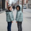 Dacron Puffer Jacket for Kids Fur Lined 5146 - mint